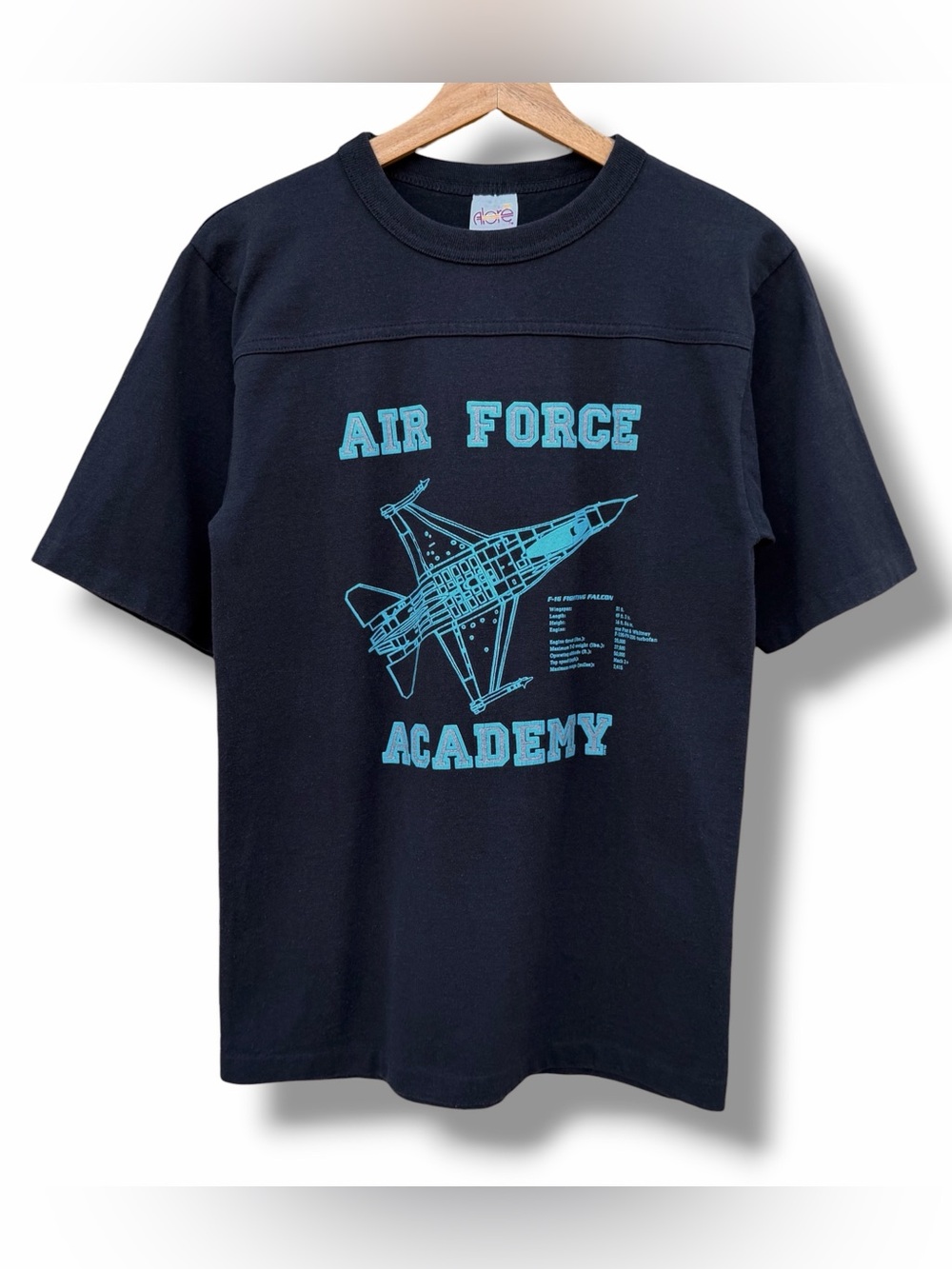 Vintage 80's Air Force Academy F-16 Fighting Falcon T-Shirt Black Medium Alore